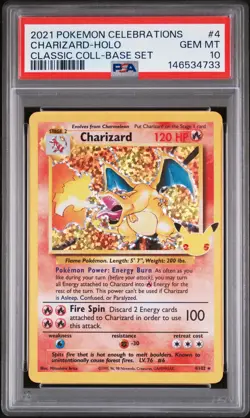 2021 POKEMON CELEBRATIONS CLASSIC COLL #4 CHARIZARD-HOLO PSA 10 - Image 1