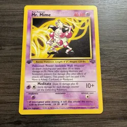 Mr. Mime 22/64 Pokemon TCG 1st Edition Jungle LP Vintage 1999 Card - Image 1