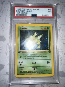 Pokemon Scyther Jungle 1st Edition Holo Rare #10 PSA 7 - Image 2