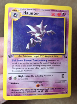 1999 POKEMON TCG FOSSIL SET 1ST EDITION HAUNTER CARD 21/62 - Image 1
