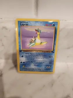 Lapras First Edition NON HOLO Rare Fossil Set Pokemon 25/62 1st Edition MP/VG - Image 1