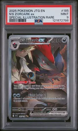 2025 POKEMON JTG EN-JOURNEY TOGETHER #185 N'S ZOROARK EX PSA 9 - Image 1
