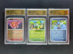 2023 Pokemon SV-P Promo Japanese CHARMANDER + SQUIRTLE + BULBASAUR RPA 10 LOT - Image 1