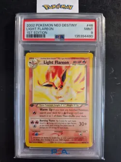 First Edition 2002 Pokemon Neo Destiny 46/105 Light Flareon PSA Mint 9 - Image 1
