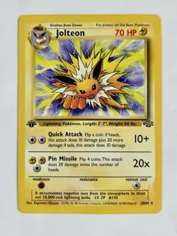 Jolteon 1999 Pokemon Game Jungle 1st Edition Rare #20/64 * Light Play - Image 1
