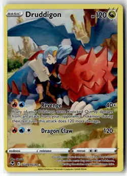 Druddigon ⭐ TG09/TG30 Holo Silver Tempest Trainer Gallery Pokemon NM - Image 1