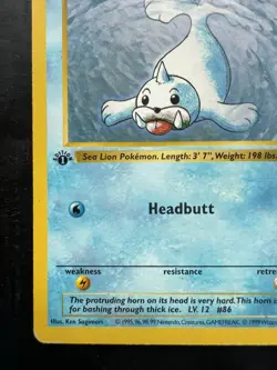 Pokemon Seel 1st Edition base Shadowless Base Set (MP) - Image 4