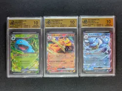 2023 Pokemon sv2a 151 Japanese CHARIZARD + VENUSAUR + BLASTOISE RPA 10 LOT - Image 1
