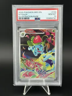 Pokemon TCG Ivysaur Illustration Rare Mega Evolution 134/132 PSA 10 GEM MT - Image 1