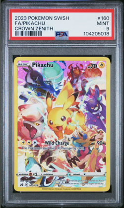 PSA 9 Pokemon Pikachu Crown Zenith Secret Rare 160/159 Alt Full Art SWSH 2023 FA - Image 1