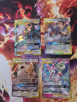 Pokemon tag team lot english - Reshiram Zekrom - Eevee Snorlax - Sylveon NM - Image 1