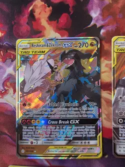 Pokemon tag team lot english - Reshiram Zekrom - Eevee Snorlax - Sylveon NM - Image 2