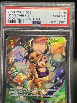 2023 One Piece TCG OP04-118 SEC Nefeltari Vivi Secret Rare Alternate Art PSA 10 - Image 5