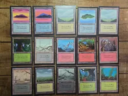 COLLECTORS' EDITION Lot 15 Cards Magic The Gathering MTG Vintage NM Crisp Land - Image 1