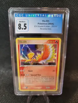 CGC 9 Ho-Oh Reverse Holo Rare EX Unseen Forces 2005 Pokemon Card #27 GOLD - Image 1