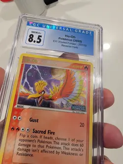 CGC 9 Ho-Oh Reverse Holo Rare EX Unseen Forces 2005 Pokemon Card #27 GOLD - Image 3