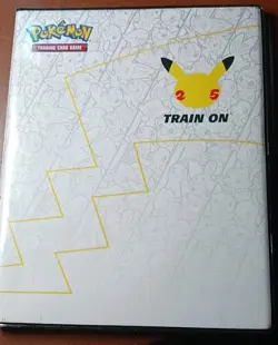 Pokemon 25th Anniversary Train On Binder w Pikachu Card - Image 1