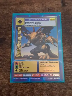 Digimon Digi Battle MetalGreymon Digimon World Playstation Promo Card - NM - Image 1