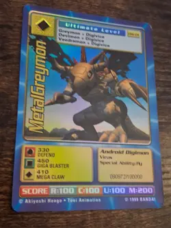 Digimon Digi Battle MetalGreymon Digimon World Playstation Promo Card - NM - Image 2