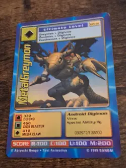 Digimon Digi Battle MetalGreymon Digimon World Playstation Promo Card - NM - Image 3