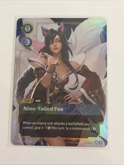 Riftbound League of Legends TCG Ahri Nine-Tailed Fox 255/298 ENGLISH Legend Card - Image 1