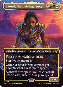 Samut, the Driving Force (Borderless) [Aetherdrift] Foil Near Mint - Image 1