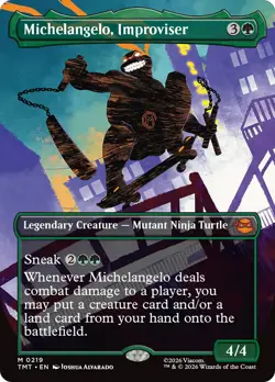 Michelangelo, Improviser (Borderless) [Teenage Mutant Ninja Turtles] Foil Near - Image 1