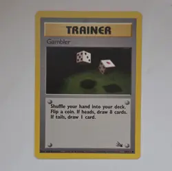 1999 1ST EDITION GAMBLER - 60/62 - Fossil - Pokemon Card - NM - Image 1