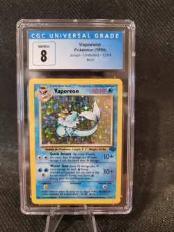 NICE Pokemon Jungle Unlimited #12/64 Vaporeon Holo CGC 8 NM-MT - Image 1