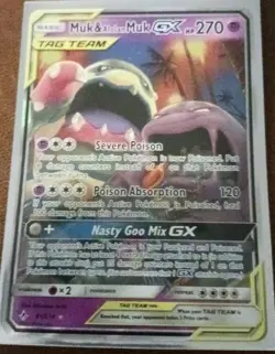Muk & Alolan Muk GX 197/214 Full Art Unbroken Bonds NM Pokemon - Image 1
