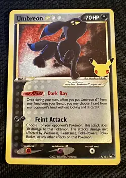 Umbreon Star 17/17 Celebrations: Classic Collection Basic Holo Pokemon TCG - Image 1