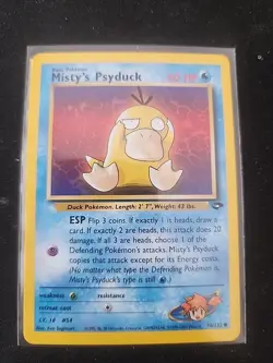 Pokemon Card Misty's Psyduck Common Gym Challenge 090/132 - Image 1