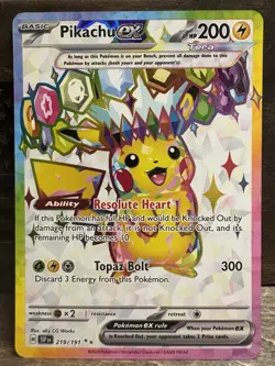 Pikachu ex 219/191 Surging Sparks Full Art Ultra Rare Pokemon Card NM MINT FRESH - Image 1