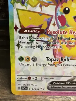 Pikachu ex 219/191 Surging Sparks Full Art Ultra Rare Pokemon Card NM MINT FRESH - Image 5
