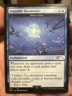 Unstable Harmonics - Rhystic Study Unplayed - Arcane Secret Lair - MtG SLD 478 - Image 1