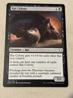 mtg Rat Colony from Dominaria, slight play - Image 1
