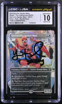 CGC 10 Spectacular Spider-Man (Borderless) signed by Yuri Lowenthal - Image 1