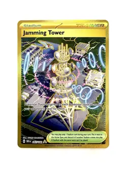 Jamming Tower 243/182 Sv10: Destined Rivals Gold Hyper Rare Pokemon TCG NM - Image 1