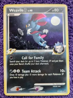 Weavile G 17/127 Platinum Holo Rare Pokemon *NICE* - Image 1