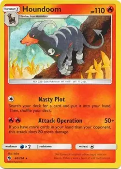 Pokemon - Houndoom - 46/214 - Rare - Sun and Moon Lost Thunder - NM - Image 1