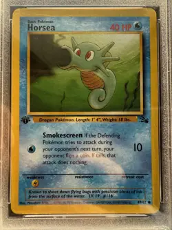 Pokemon Horsea 1999 Fossil 1st Edition Common 49/62 WOTC PSA 10 GEM MT - Image 2