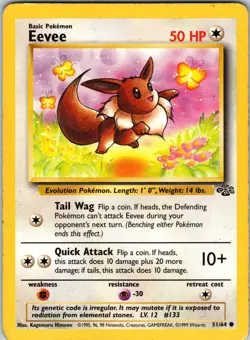 Eevee 51/64 Jungle Pokemon MP Unlimited - Image 1