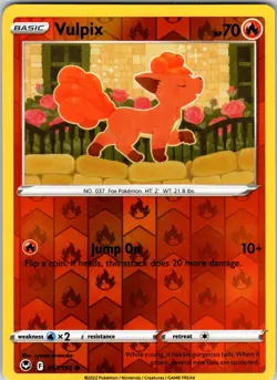 Vulpix 017/195 SWSH12: Silver Tempest Pokemon NM Reverse Holo - Image 1