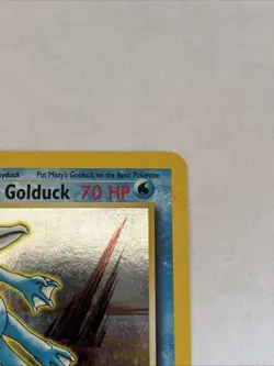 Pokemon 1995 Misty's Golduck 12/132 Holo Rare Gym Challenge HP W/ Swirl - Image 2