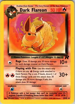 Dark Flareon 35/82 Team Rocket Pokemon LP Unlimited - Image 1