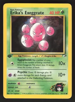 Erika's Exeggcute 77/132 1st Edition Pokemon TCG Gym Heroes VLP - Image 1