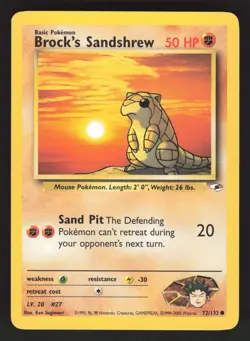 Brock's Sandshrew 72/132 Pokemon TCG Gym Heroes LP - Image 1