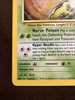 Koga’s Beedrill 9/132 Holo Rare Pokemon TCG Gym Challenge WOTC LP - Image 5