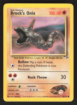 Brock's Onix 69/132 Pokemon TCG Gym Heroes VLP - Image 1