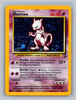 Pokemon TCG #010/130 Mewtwo Base Set 2 Holo MP - Image 1
